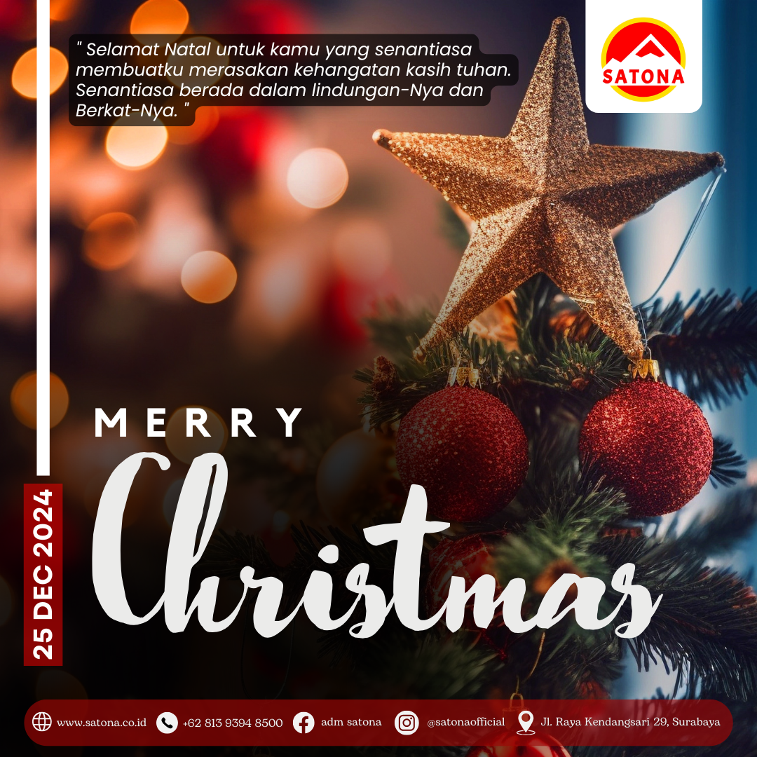 Selamat Natal dari PT Satona: Merasakan Kehangatan Kasih Tuhan dalam Lindungan dan Berkat-Nya <h2><strong>Selamat Natal dari PT Satona: Merasakan Kehangatan Kasih Tuhan dalam Lindungan dan Berkat-Nya</strong></h2><p>Natal adalah momen istimewa yang penuh dengan sukacita, kasih, dan kebersamaan. Di tengah kesibukan dan tantangan hidup, momen Natal mengingatkan kita untuk selalu bersyukur atas segala berkat yang telah diberikan Tuhan. Di PT Satona, kami ingin mengucapkan selamat Natal yang penuh kedamaian dan kebahagiaan kepada setiap pelanggan setia kami, yang telah menjadi bagian penting dari perjalanan kami selama ini.</p><p><strong>Kehangatan Kasih Tuhan dalam Setiap Langkah</strong></p><p>Natal adalah saat yang penuh dengan kehangatan, baik secara fisik maupun spiritual. Sebagaimana Tuhan memberikan kasih-Nya kepada kita, PT Satona berkomitmen untuk memberikan pelayanan terbaik, dengan selalu mengutamakan kepuasan dan kebutuhan pelanggan. Kami percaya, seperti halnya kasih Tuhan yang tidak pernah padam, hubungan baik dengan pelanggan adalah hal yang tak ternilai harganya. Kami selalu berusaha memberikan yang terbaik agar setiap produk dan layanan yang kami tawarkan dapat memenuhi harapan Anda.</p><p><strong>Senantiasa Berada dalam Lindungan dan Berkat-Nya</strong></p><p>Berkat Tuhan tidak hanya terlihat dalam hal-hal besar, tetapi juga dalam setiap detil kehidupan kita. Di PT Satona, kami berusaha untuk menjaga setiap proses dan setiap langkah dengan penuh ketulusan dan integritas, agar Anda bisa merasakan manfaat dan kebaikan dalam setiap layanan yang kami berikan. Seperti Tuhan yang selalu melindungi umat-Nya, kami pun berusaha menjaga Anda dengan menyediakan produk yang berkualitas dan pelayanan yang terpercaya.</p><p><strong>Bersama dalam Kebersamaan</strong></p><p>Di musim Natal ini, kami ingin mengajak Anda untuk bersama-sama merayakan setiap berkat yang telah kita terima. Mari kita saling mendukung, menjaga hubungan yang penuh dengan kasih, dan terus berusaha memberikan yang terbaik satu sama lain. PT Satona berkomitmen untuk terus menjadi bagian dari perjalanan Anda, membantu mewujudkan setiap harapan dan impian dengan penuh dedikasi.</p><p>Kami berharap kehangatan dan damai Natal akan menyertai Anda dan keluarga sepanjang tahun, memberikan semangat baru untuk menyambut tahun yang penuh harapan. Terima kasih telah menjadi bagian dari keluarga besar PT Satona. Semoga kita selalu berada dalam lindungan dan berkat-Nya.</p><p><strong>Selamat Natal!</strong></p><p>Pada kesempatan yang penuh sukacita ini, kami ingin mengucapkan Selamat Natal kepada Anda dan keluarga tercinta. Terima kasih atas semua dukungan dan kepercayaan yang telah Anda berikan kepada kami. Dunia ini lebih indah berkat kehadiran Anda dalam perjalanan kami.</p><p><strong>#SelamatNatal #KehangatanKasih #SatonaPeduli #NatalBersamaSatona</strong></p><p>Selamat Natal dan Tahun Baru! Semoga kasih dan berkat Tuhan selalu menyertai setiap langkah Anda.</p><p><strong>Salam hangat,<br></strong><br></p><p><strong>Tim PT Satona</strong></p>