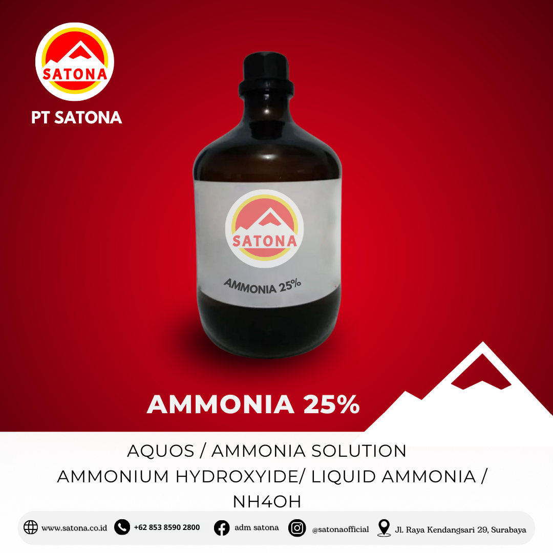 Ammonium Hidroksida (NH₄OH)<h2><strong>Ammonium Hidroksida (NH₄OH) – Solusi Kuat dan Efektif untuk Berbagai Kebutuhan Industri Anda</strong></h2><p><strong>Spesifikasi Produk:</strong></p><ul><li><strong>Kadar NH₄OH 25%</strong>: Memberikan kekuatan optimal untuk aplikasi industri dengan hasil yang maksimal.</li><li><strong>Cairan Tidak Berwarna</strong>: Mudah digunakan dan cocok untuk berbagai proses industri.</li><li><strong>Bau Menyengat</strong>: Indikasi kuat yang memudahkan kontrol dan pengawasan penggunaan.</li><li><strong>Identifikasi Bahaya</strong>: Beracun bagi lingkungan dan bersifat korosif – penggunaan yang hati-hati dan sesuai prosedur sangat dianjurkan.</li></ul><p><strong>Kegunaan Utama:</strong></p><ol><li><strong>Industri Pembersih</strong>: Efektif dalam membersihkan peralatan rumah tangga dan industri, menghilangkan noda membandel dengan mudah dan cepat.</li><li><strong>Industri Tembakau</strong>: Meningkatkan rasa dan kualitas tembakau, serta mendukung proses pengolahan tembakau dengan lebih efisien.</li><li><strong>Pengatur Keasaman (pH)</strong>: Ammonium Hidroksida membantu mengatur pH dengan tepat, efektif sebagai agen antimikroba dalam berbagai aplikasi.</li><li><strong>Bahan Baku Hexamethylenetetramine</strong>: Komponen penting dalam pembuatan hexamethylenetetramine, yang digunakan dalam industri plastik, bahan peledak, dan farmasi.</li></ol><p><strong>Kenapa Memilih Ammonium Hidroksida (NH₄OH) Kami?</strong></p><ul><li><strong>Kekuatan dan Efektivitas</strong>: Dengan kadar NH₄OH 25%, produk ini memberikan hasil terbaik di setiap aplikasi, menjadikannya pilihan utama untuk industri pembersih, kimia, dan tembakau.</li><li><strong>Serbaguna</strong>: Dari pembersih rumah tangga hingga aplikasi kimia industri, Ammonium Hidroksida kami menawarkan fleksibilitas dan kinerja tinggi.</li><li><strong>Keamanan Terjamin</strong>: Kami mengutamakan keselamatan produk dengan instruksi yang jelas mengenai cara penggunaan yang aman.</li></ul><p><strong>Pemesanan Langsung</strong>: Untuk informasi lebih lanjut atau pemesanan produk, kunjungi website kami di <a href="http://www.satona.co.id/"><span style="text-decoration: underline;">www.satona.co.id</span></a> atau hubungi kami melalui WhatsApp di 0813-9394-8500.</p><p><strong>Alamat Kantor</strong>: PT Satona<br>Jalan Raya Kendangsari No 29, Surabaya</p><p><strong>Ammonium Hidroksida (NH₄OH)</strong> kami adalah pilihan tepat untuk kebutuhan industri Anda. Dapatkan produk yang kuat, efisien, dan aman untuk mendukung kesuksesan bisnis Anda!</p><p><br></p>